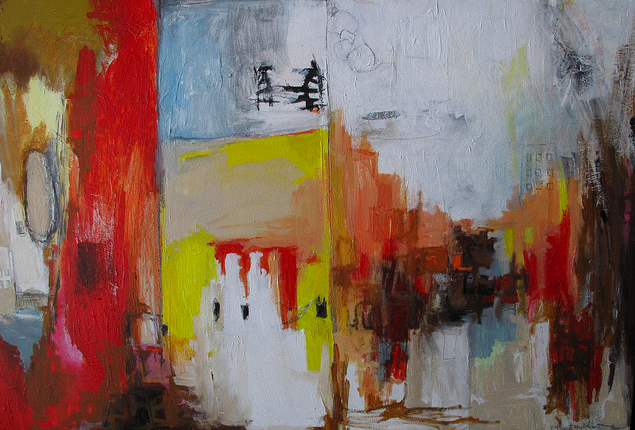 "J.W.," 2 x 3 ft., mixed media