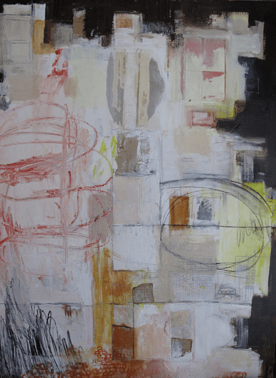 "Untitled," 30 x 40 inches, mixed media