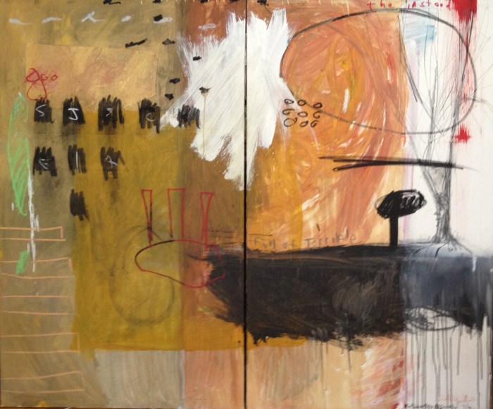 "The Instead," 5 x 6 ft., two panels, mixed media