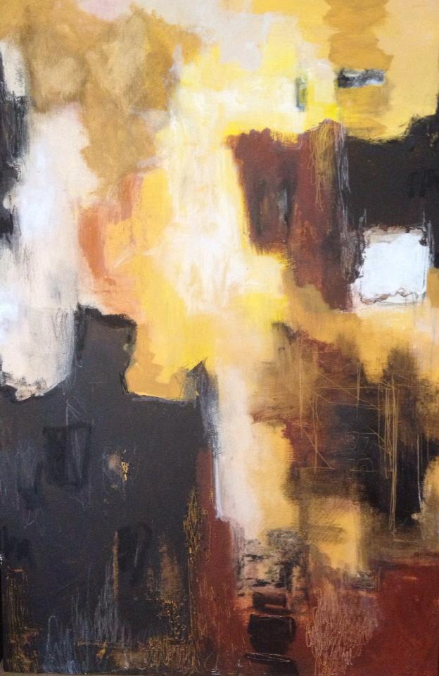 "A Dream of a House," mixed media, 30 x 40 in.