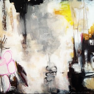 "A History of Collisions," 24 x 24, mixed media, 2014